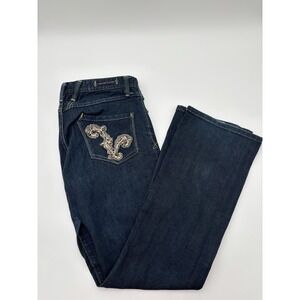 Vertigo Paris Women's Jeans Sz 30 Dark Wash Stretch Embroidered Pocket
